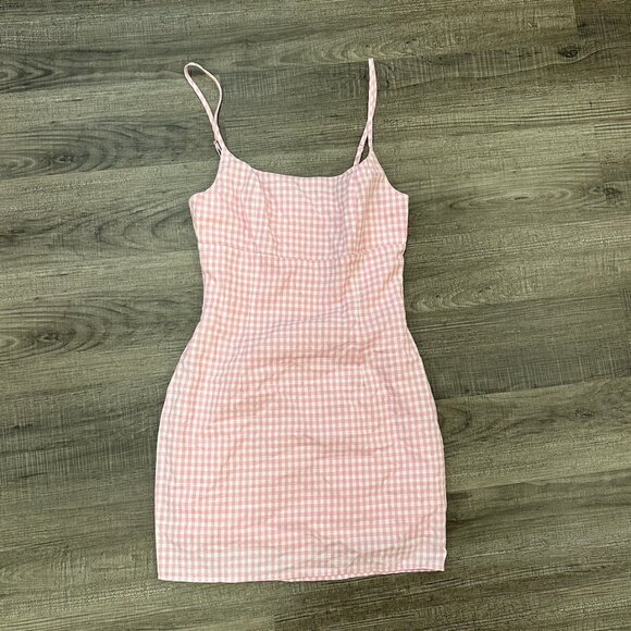 Pink Gingham Mini Dress - Picture 4 of 5